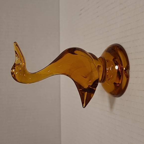 Vintage Amber Art Glass Duck - Picture 6 of 16